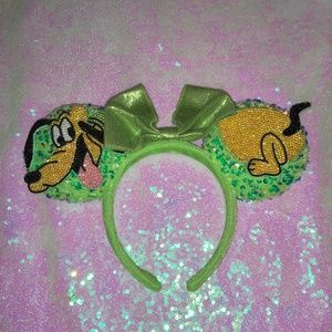 Custom Pluto Rhinestoned Repurposed Mouse Ears